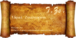 Tápai Zsuzsanna névjegykártya